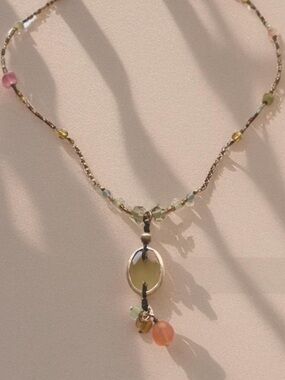 Silpada Delicate Multicolor Bead Pendant Necklace N2008  17” inches